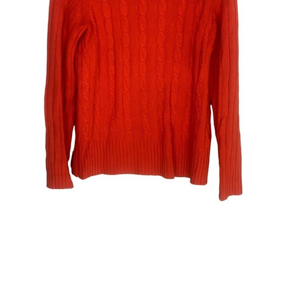 J.Crew Wool Cambridge Chunky Cable Knit Turtleneck Sweater Long Sleeve S Red - Picture 5 of 12